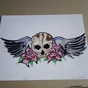 Skull and Roses Art Print